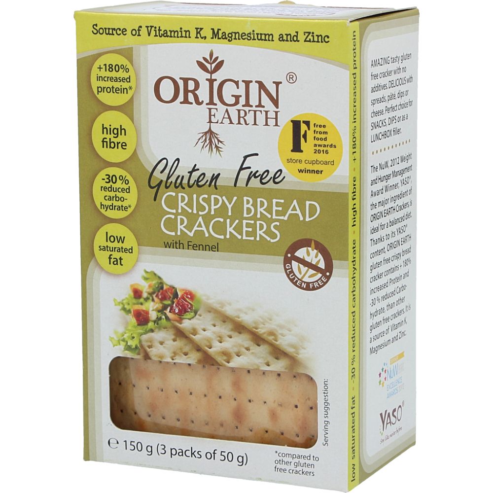  - Origin Earth Gluten Free Crackers w/ Fennel 150g (1)