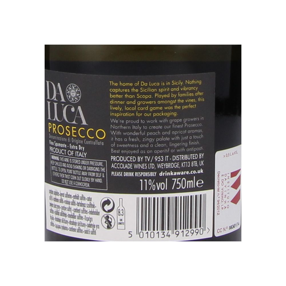 - Da Luca Prosecco Extra Dry Sparkling Wine 75 cl (2)