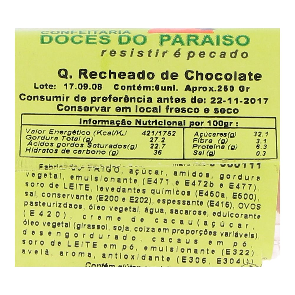  - Queques Recheio Chocolate Doce Paraíso 6Un= 250g (2)