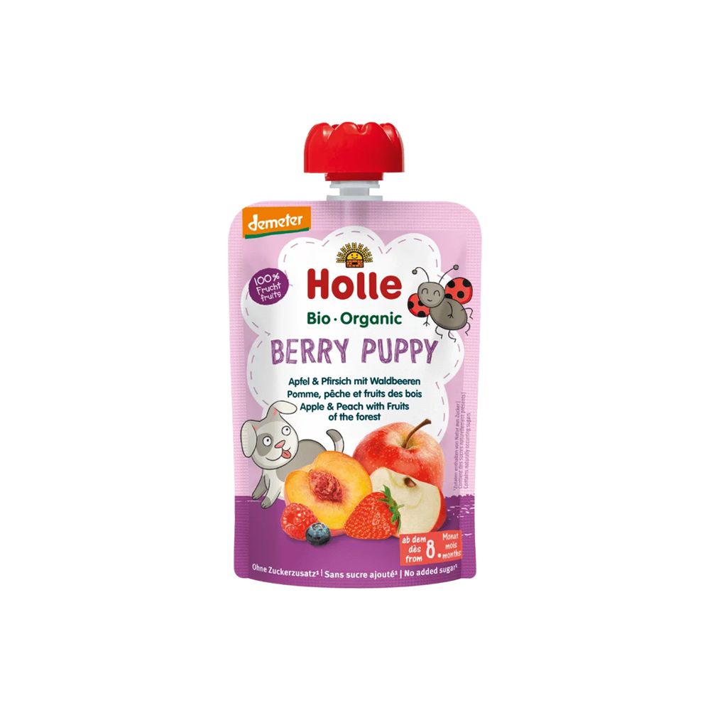  - Holle Organic Apple & Peach & Red Fruits Purée 8 Months 90 g (1)