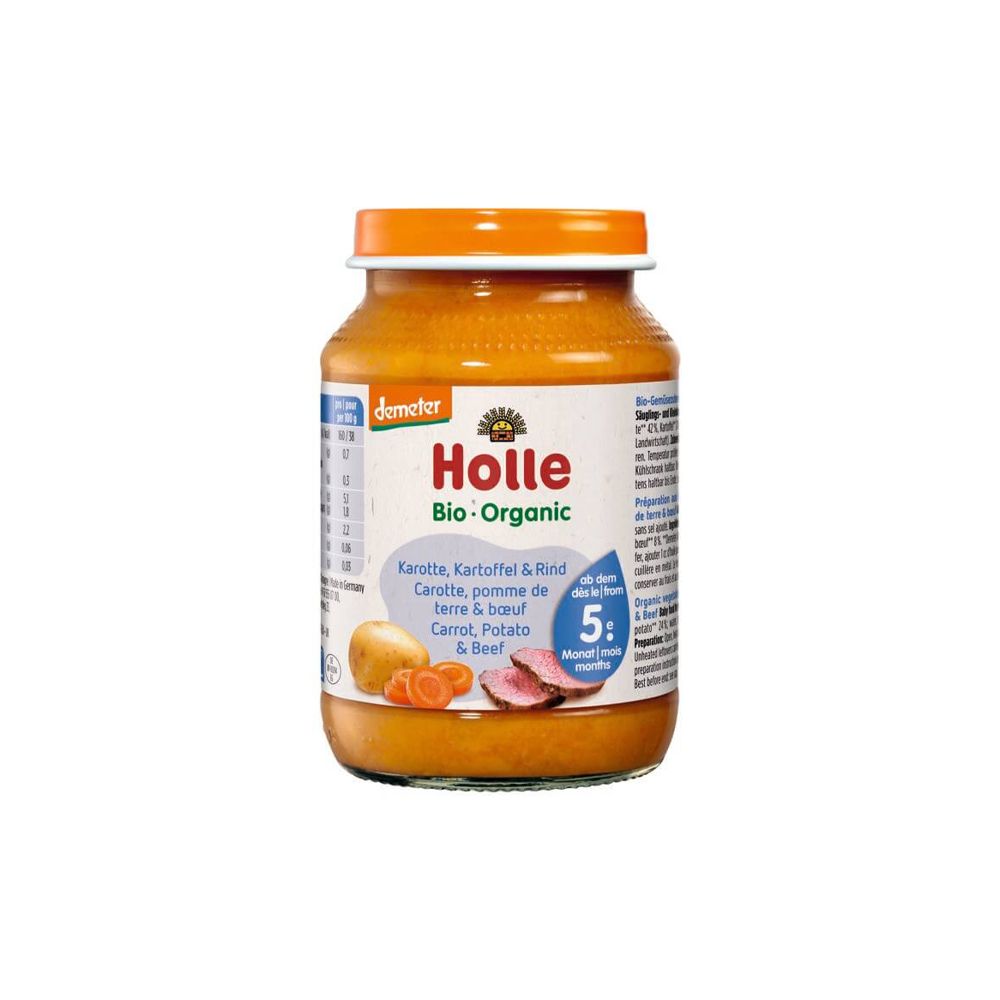  - Holle Organic Carrot / Potato / Beef 4 Months Baby Food 190g (1)