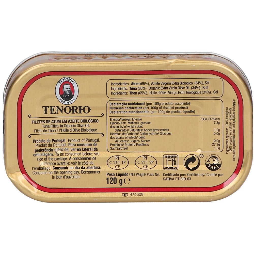  - Tenório Organic Tuna Fillets in Olive Oil 78 g (2)