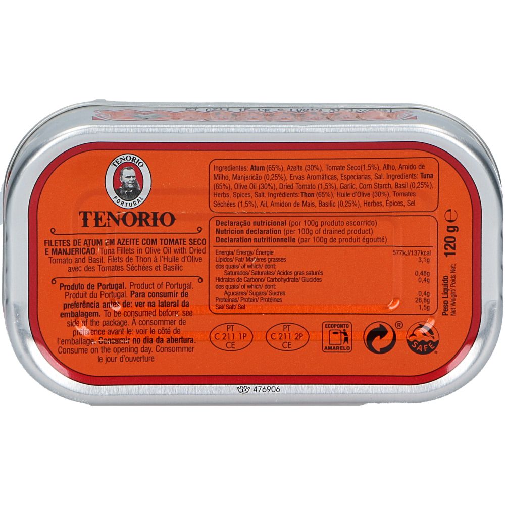  - Tenório Tuna Fillets w/ Sun-Dried Tomatoes & Basil in Olive Oil 78 g (2)