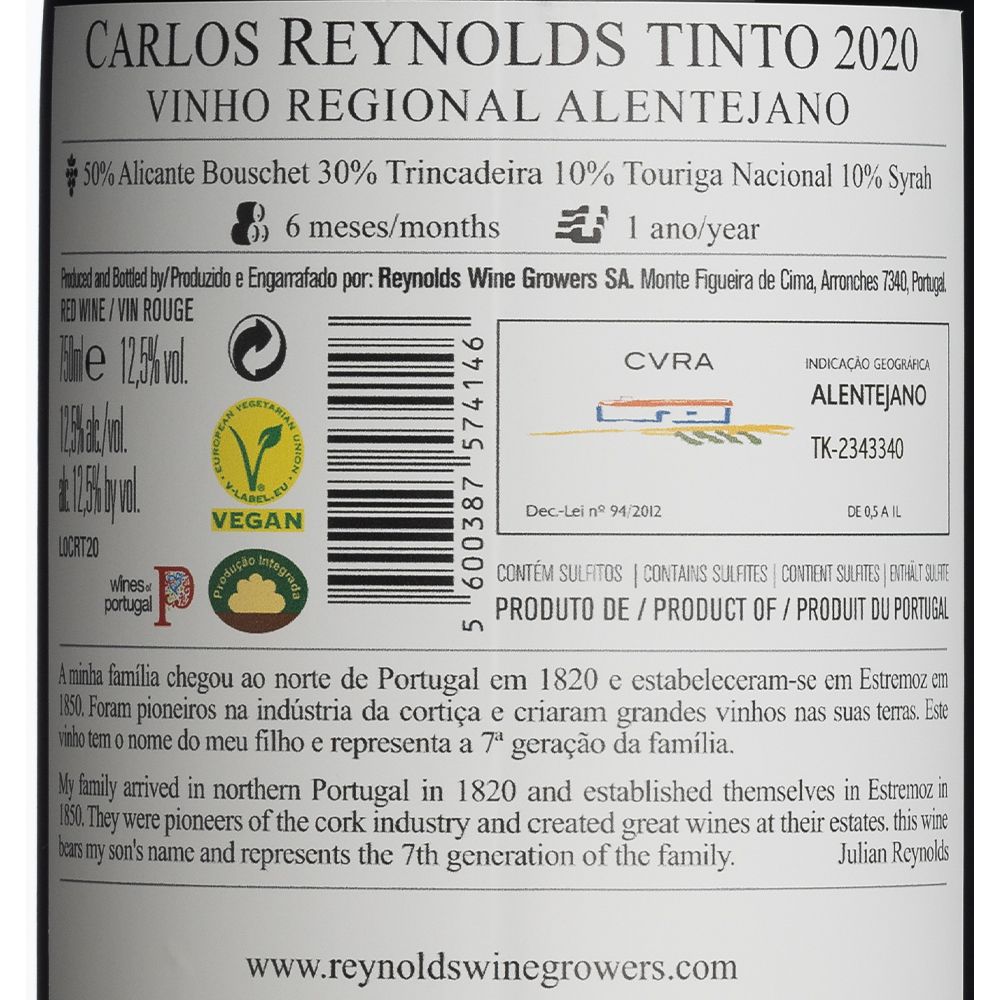  - Carlos Reynolds Red Wine 2015 75cl (2)