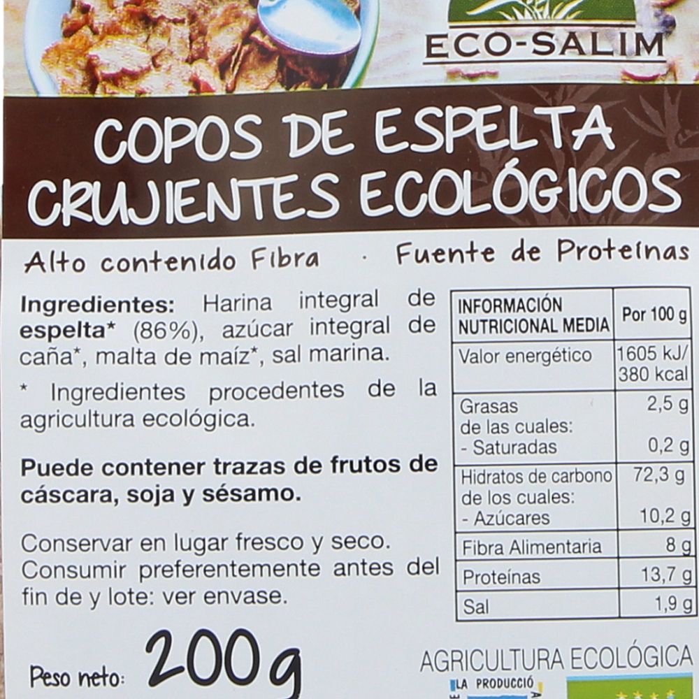  - Flocos Espelta Crocante Bio Eco-Salim 200g (3)