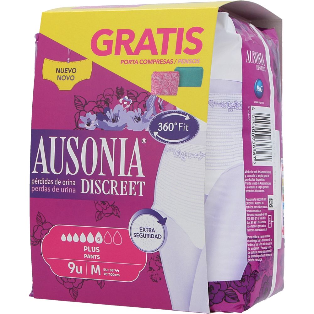  - Ausonia Discreet Incontinence Pants Medium White 9 pc (1)