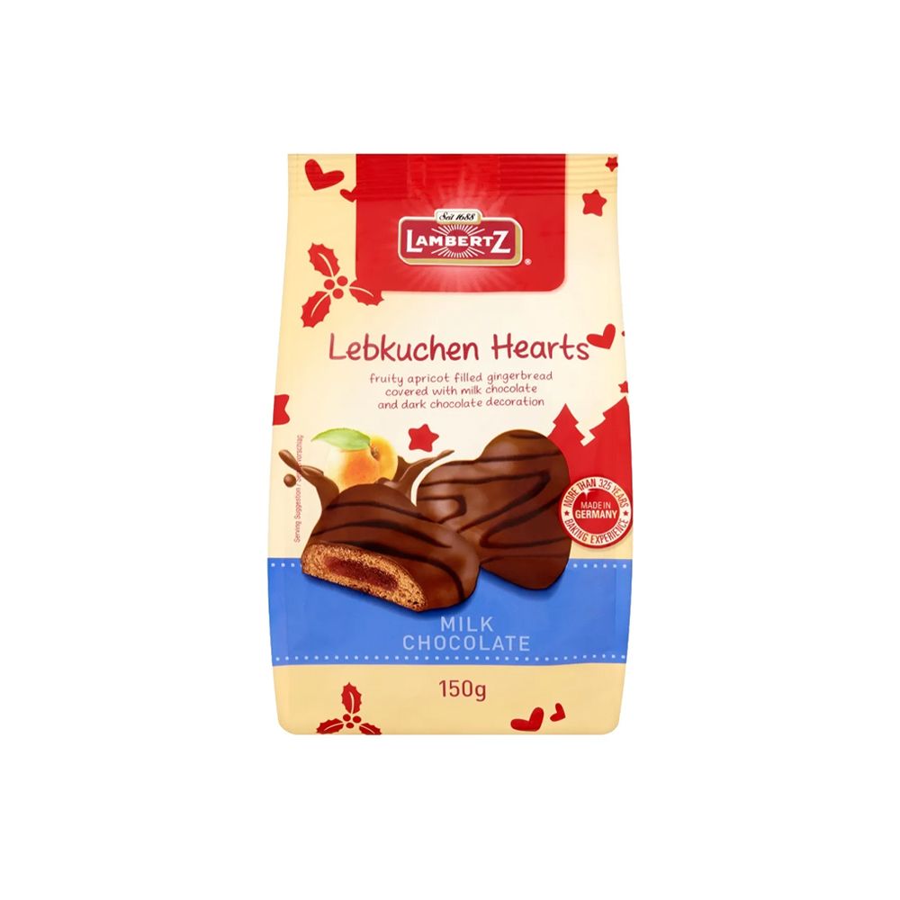  - Lambertz Lebkuchen Heart Milk Chocolate 150g (1)