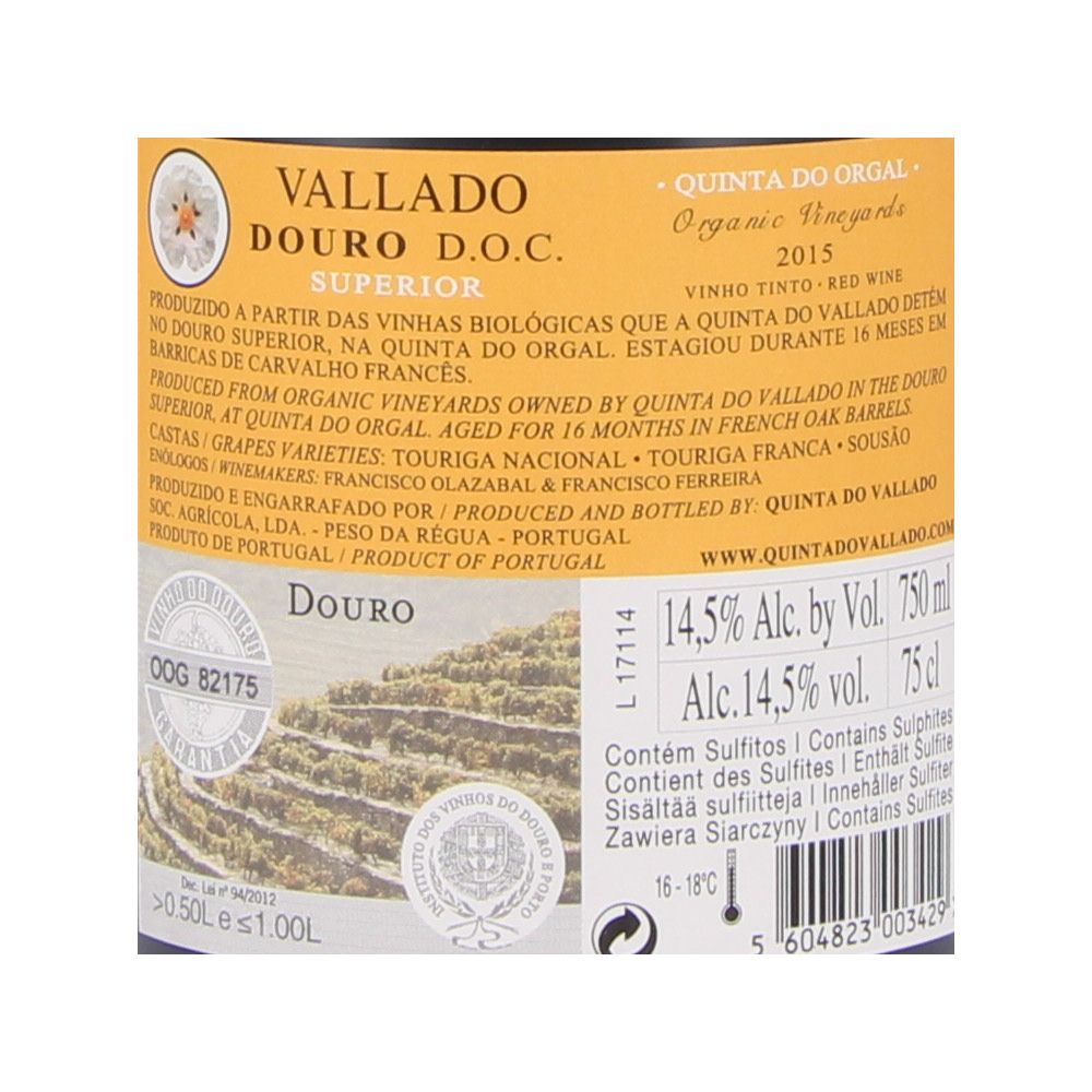  - Quinta do Vallado Orgal Organic Red Wine 75cl (2)